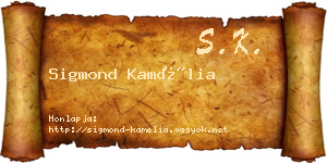 Sigmond Kamélia névjegykártya